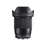 Sigma AF 16mm F1.4 prime lens with hood